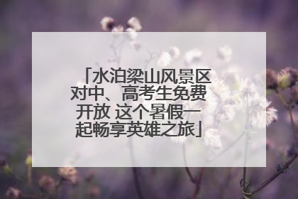 水泊梁山风景区对中、高考生免费开放 这个暑假一起畅享英雄之旅