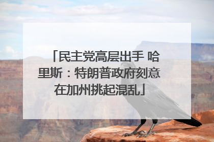 民主党高层出手 哈里斯：特朗普政府刻意在加州挑起混乱