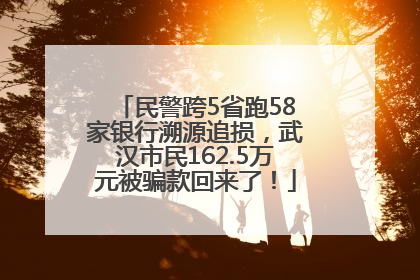 民警跨5省跑58家银行溯源追损，武汉市民162.5万元被骗款回来了！