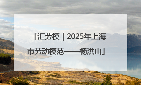 汇劳模｜2025年上海市劳动模范——杨洪山