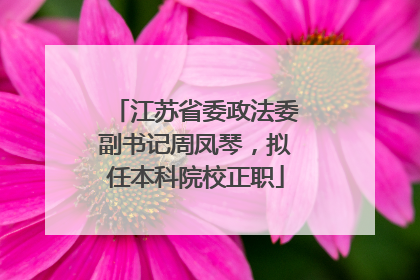江苏省委政法委副书记周凤琴，拟任本科院校正职