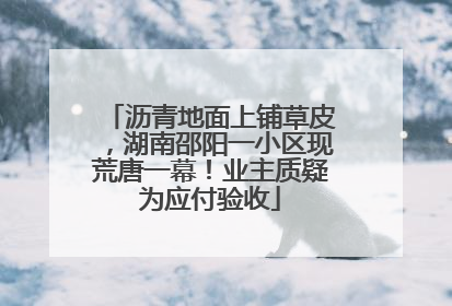 沥青地面上铺草皮，湖南邵阳一小区现荒唐一幕！业主质疑为应付验收