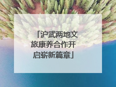 沪武两地文旅康养合作开启崭新篇章