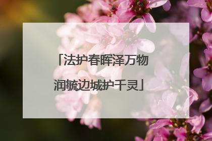 法护春晖泽万物 润毓边城护千灵