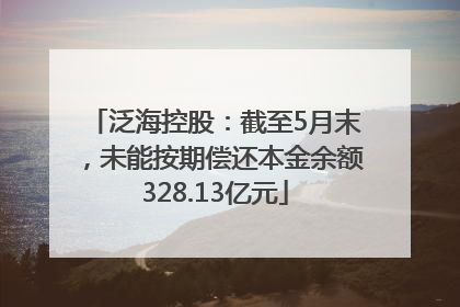 泛海控股：截至5月末，未能按期偿还本金余额328.13亿元