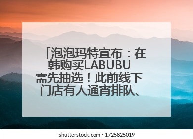 泡泡玛特宣布：在韩购买LABUBU需先抽选！此前线下门店有人通宵排队、吵架动手