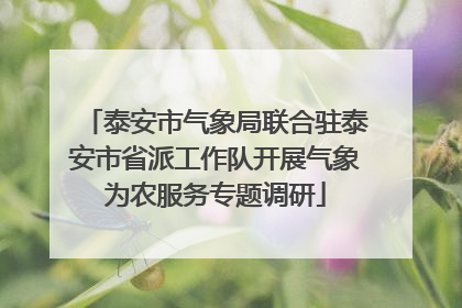 泰安市气象局联合驻泰安市省派工作队开展气象为农服务专题调研