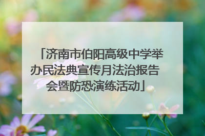 济南市伯阳高级中学举办民法典宣传月法治报告会暨防恐演练活动