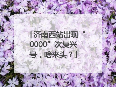 济南西站出现“0000”次复兴号，啥来头？