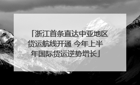 浙江首条直达中亚地区货运航线开通 今年上半年国际货运逆势增长