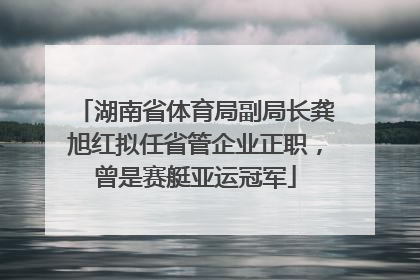 湖南省体育局副局长龚旭红拟任省管企业正职，曾是赛艇亚运冠军