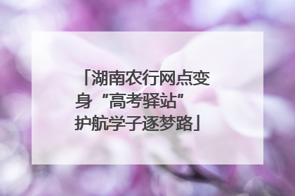 湖南农行网点变身“高考驿站” 护航学子逐梦路