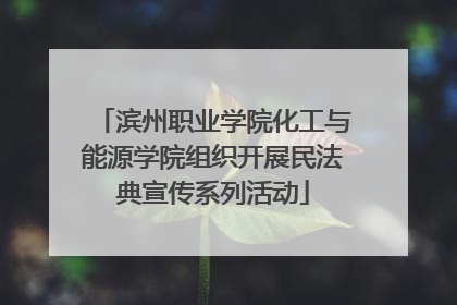 滨州职业学院化工与能源学院组织开展民法典宣传系列活动