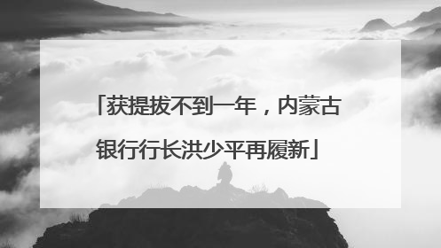 获提拔不到一年，内蒙古银行行长洪少平再履新