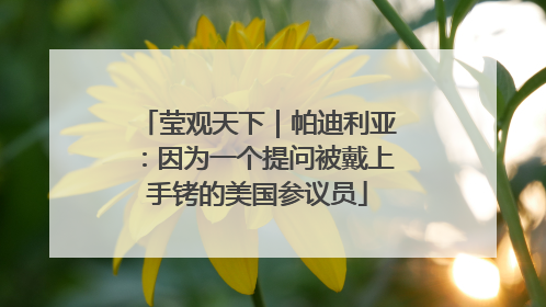 莹观天下｜帕迪利亚：因为一个提问被戴上手铐的美国参议员