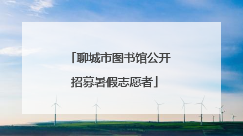 聊城市图书馆公开招募暑假志愿者