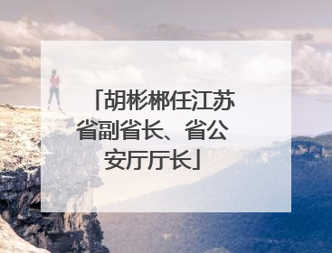 胡彬郴任江苏省副省长、省公安厅厅长