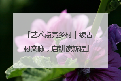 艺术点亮乡村｜续古村文脉，启耕读新程
