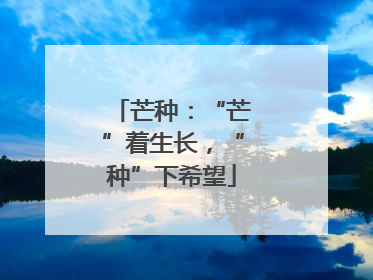 芒种：“芒”着生长，“种”下希望