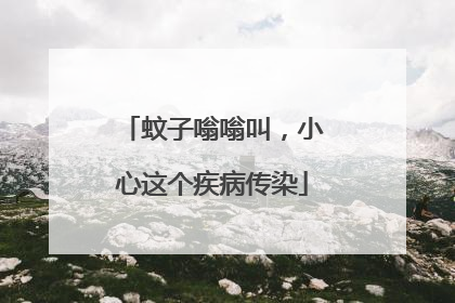 蚊子嗡嗡叫，小心这个疾病传染