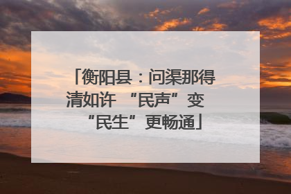 衡阳县：问渠那得清如许 “民声”变“民生”更畅通