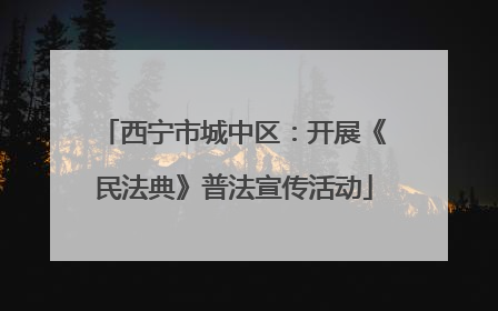 西宁市城中区：开展《民法典》普法宣传活动