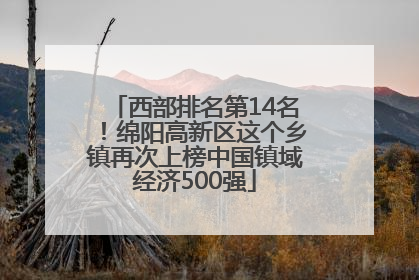 西部排名第14名！绵阳高新区这个乡镇再次上榜中国镇域经济500强