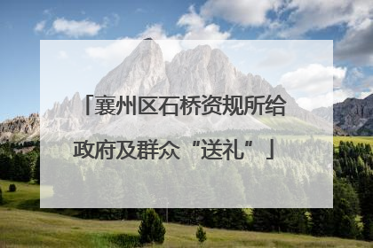 襄州区石桥资规所给政府及群众“送礼”
