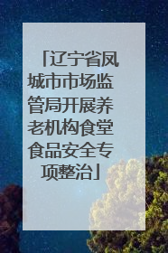 辽宁省凤城市市场监管局开展养老机构食堂食品安全专项整治