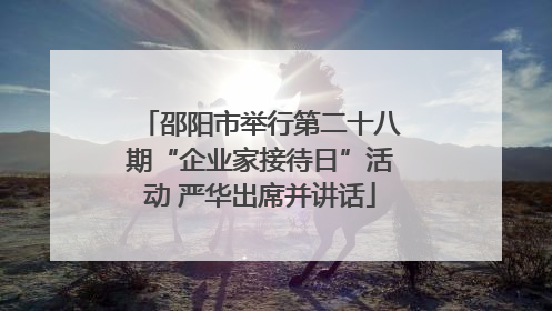 邵阳市举行第二十八期“企业家接待日”活动 严华出席并讲话