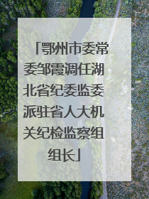 鄂州市委常委邹霞调任湖北省纪委监委派驻省人大机关纪检监察组组长