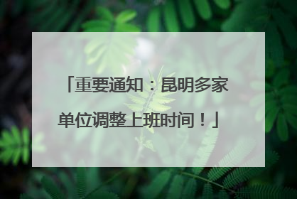 重要通知：昆明多家单位调整上班时间！