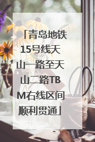 青岛地铁15号线天山一路至天山二路TBM右线区间顺利贯通