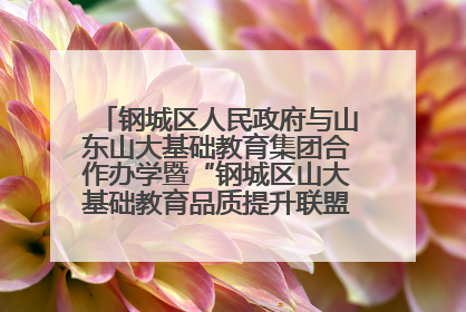 钢城区人民政府与山东山大基础教育集团合作办学暨“钢城区山大基础教育品质提升联盟”签约揭牌活动举行