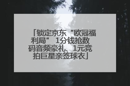 锁定京东“欧冠福利局” 1分钱抢数码音频豪礼、1元竞拍巨星亲签球衣