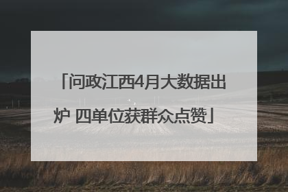 问政江西4月大数据出炉 四单位获群众点赞