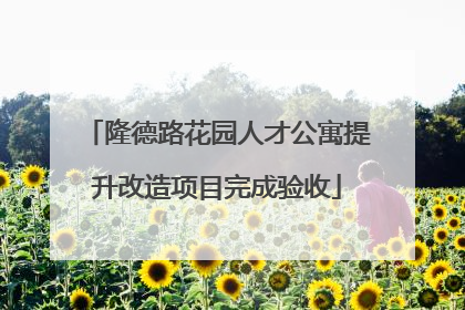 隆德路花园人才公寓提升改造项目完成验收