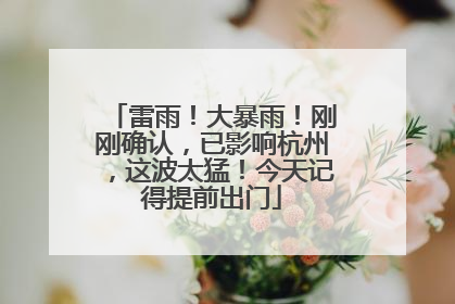 雷雨！大暴雨！刚刚确认，已影响杭州，这波太猛！今天记得提前出门
