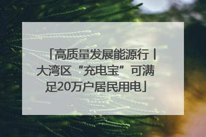 高质量发展能源行丨大湾区“充电宝”可满足20万户居民用电
