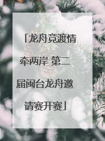 龙舟竞渡情牵两岸 第二届闽台龙舟邀请赛开赛