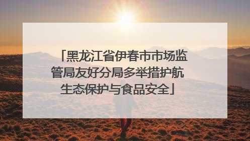 黑龙江省伊春市市场监管局友好分局多举措护航生态保护与食品安全
