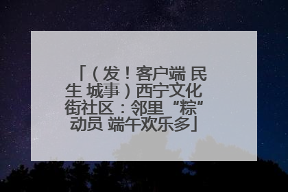 （发！客户端 民生 城事）西宁文化街社区：邻里“粽”动员 端午欢乐多