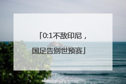 0:1不敌印尼，国足告别世预赛