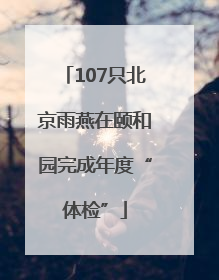 107只北京雨燕在颐和园完成年度“体检”
