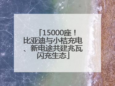 15000座！比亚迪与小桔充电、新电途共建兆瓦闪充生态