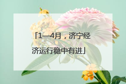 1—4月，济宁经济运行稳中有进