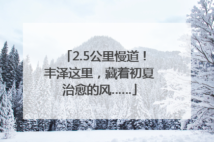 2.5公里慢道！丰泽这里，藏着初夏治愈的风……