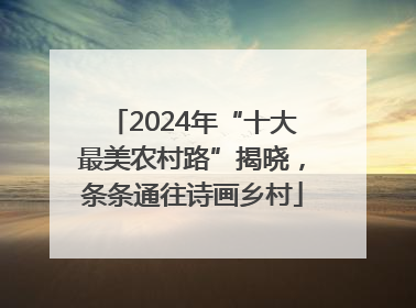 2024年“十大最美农村路”揭晓，条条通往诗画乡村