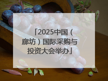 2025中国（廊坊）国际采购与投资大会举办