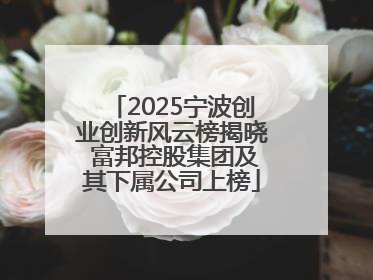 2025宁波创业创新风云榜揭晓 富邦控股集团及其下属公司上榜